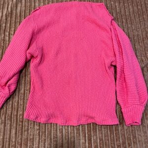 Hot pink funnel neck sweater